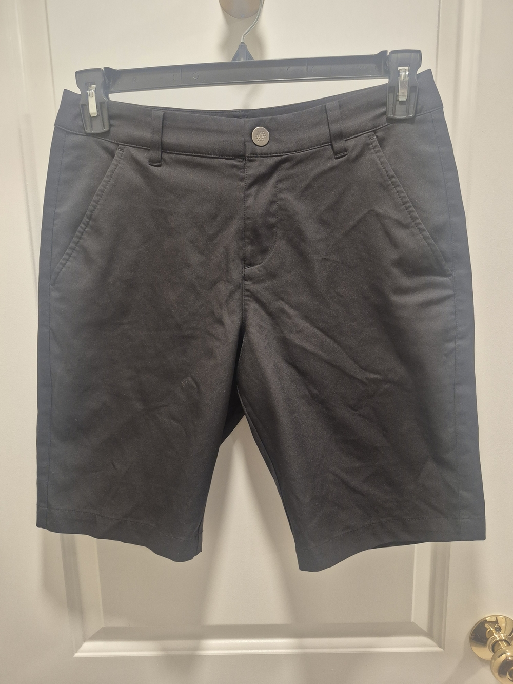 Puma Men's Black Flat-Front Performance Shorts
